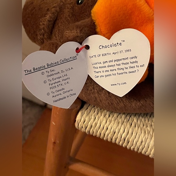 Ty Beanie Babies Chocolate The Moose 1993 Retired - Tag Errors - original 9 - Picture 4 of 9